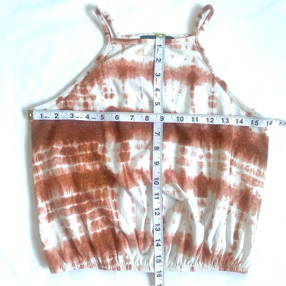 LARK + GREY 2-PIECE CROP TOP MIDI SKIRT WHITE/BURNT ORANGE TIE-DYE DRESS NEW SzS - Picture 6 of 8